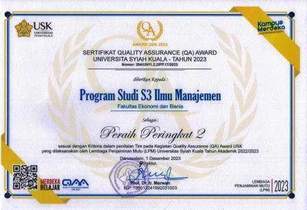 Prodi DIM Raih Peringkat Ke-2 Penghargaan Quality Assurance (QA) 