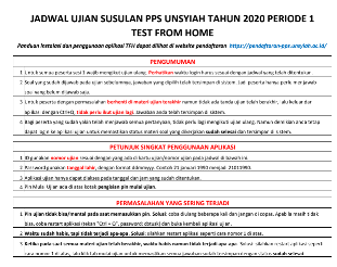 Pengumuman Ujian Susulan Mahasiswa Baru
