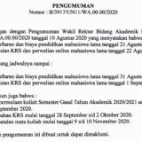 Perpanjangan Pembayaran SPP dan Pengisian KRS