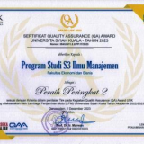 Prodi DIM Raih Peringkat Ke-2 Penghargaan Quality Assurance (QA) 
